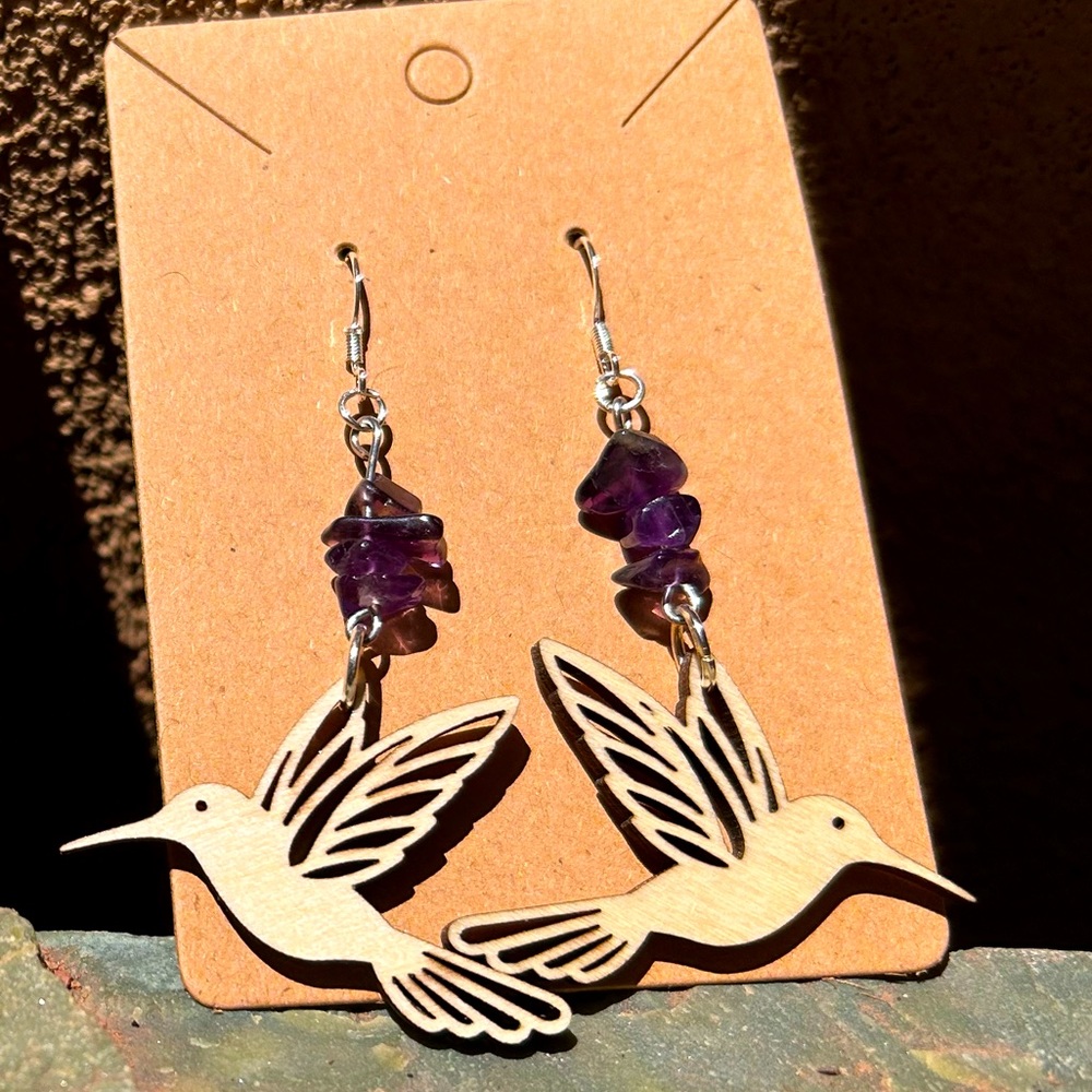 Hummingbird dangle earrings
